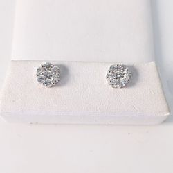 14kt .75ct Diamond Cluster Earrings