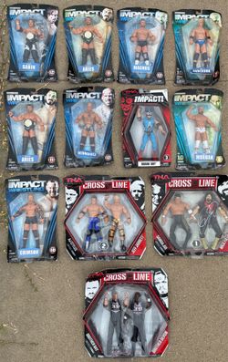 Vintage TNA Impact Wrestling Figures Dudley Boyz AJ Styles Samoa Joe Mick Foley Hernandez Wrestlers