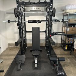Smith Machine 400 | Adjustable Bench | 245lb Cast Iron Olympic Weights | 7ft Olympic Bar | Fitness | Gym Equipment | FREE DELIVERY/INSTALLATION 🚚 🛠️
