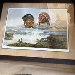 Celilo Falls By Cameron Bragg Lithograph