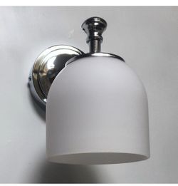 Chrome Wall Sconce with Frosted Glass Shade