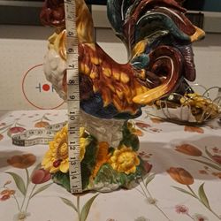 Take all $125.00 Beautiful Porcelain Roosters Up For Sale    