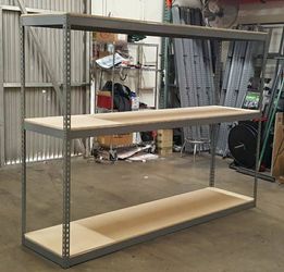 Industrial Shelving 96 in W x 24 D Botless Garage Storage Shelf Racks