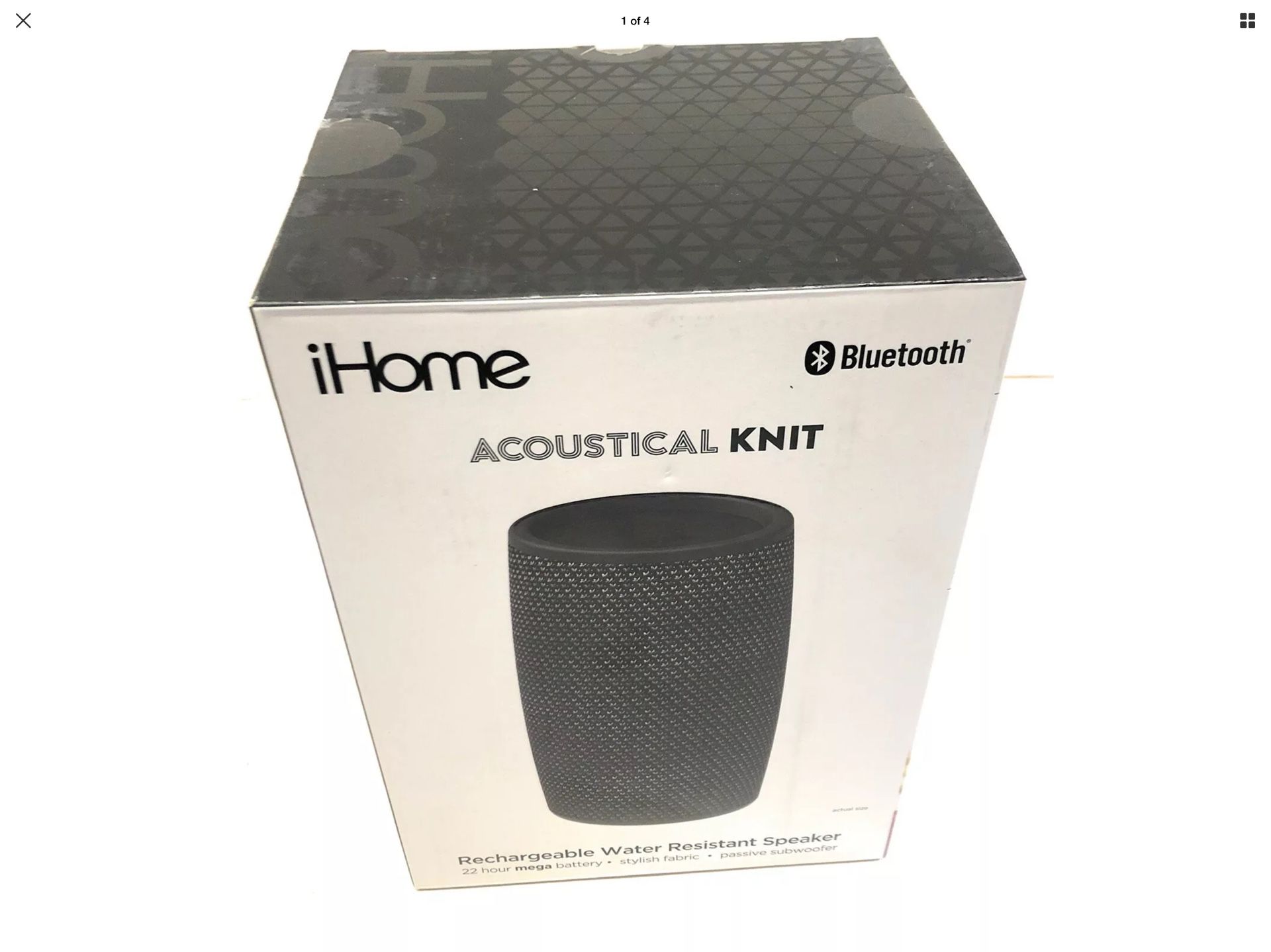 iHome Acoustical Knit Bluetooth Rechargeable Water Resistant Speaker