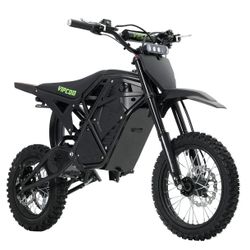 VIPCOO H3 Electric Dirt Bike come with a 3500W motor, 48V 23Ah battery, 220 Nm torque, and 16-43 miles range, max load 265 -speed 37 mph. Max. Load 36