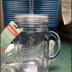 Aladdin Plastic Double Walled Mason Jar Tumbler