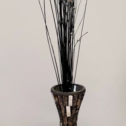 1980s Modern Silver Glass Vase Embellished With Mirrored Pieces