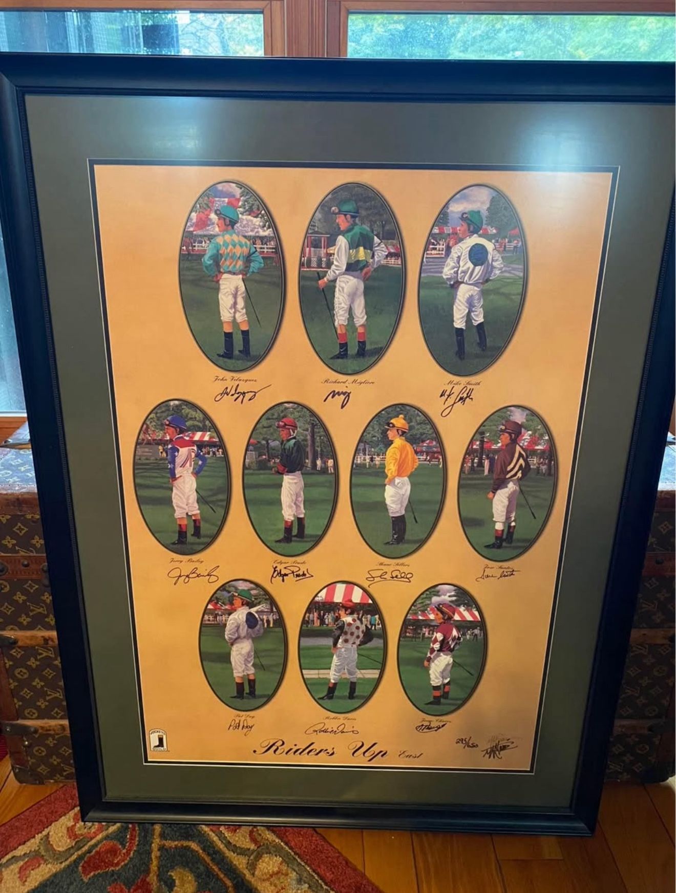 Signed Riders Saratoga Framed Art (Riders Up East – Autographed) Photo Picture Art