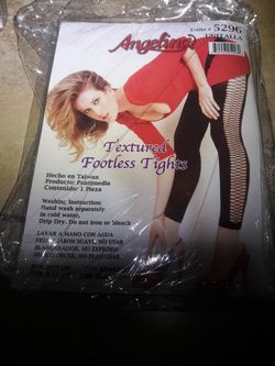 Textured footless tights