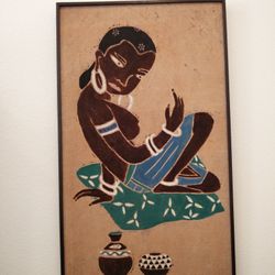 1 piece of painting on canvas by blind artist in Mountain Province of Philippines