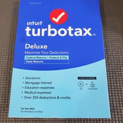 Turbotax Deluxe 2021 Brand New CD Factory Sealed