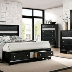 Brand New Black Queen Bedroom Set (Available In Eastern King)