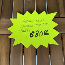 Brand New Wicker/Wood Table