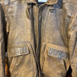 Genuine Leather Bomber Style Jacket