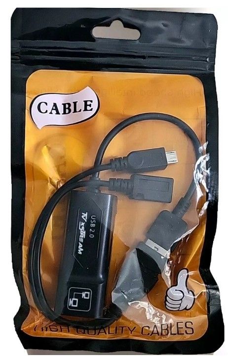 USB 2.0 TV xsTREAM Adapter Micro Cable for Amazon Firestck 2nd & 3rd Gen.