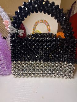 Midnight Dragonfly Crystal Bag