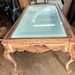 Antique French Vitrine Coffee Table 