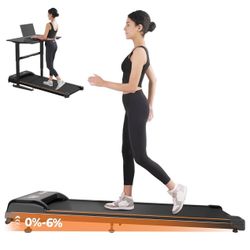 Walking Pad,Treadmill with Incline for Home Office, 2.5HP Portable Under Desk Treadmill with 265 Lbs Capacity,Remote Control, Led Display