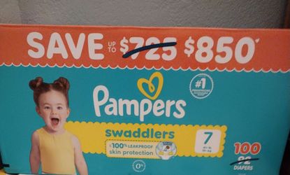 Brand new Pampers Swaddlers size 7 box has 100 Diapers