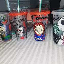 Custom Horror Theme Starbucks Cold Cups