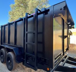 Brand New 12ft Long SCISSOR LIFT Hydraulic Dump Trailer WITH RAMPS 👍🏻