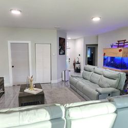 SELLING (2)3 SEAT LEATHER SOFA WITH CORDS  BOTH FOR $425 .