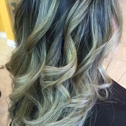 Balayage with dark base