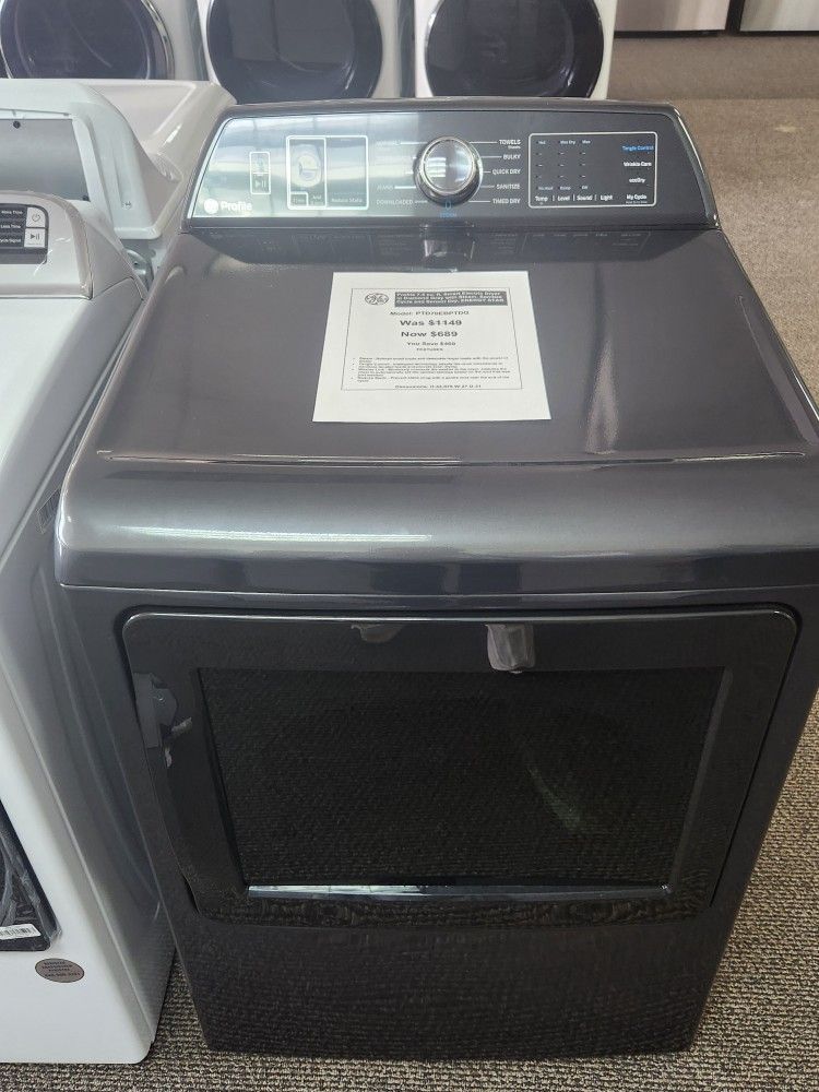 Profile 7.4 cu. ft. Smart Electric Dryer Diamond In Gray with Steam, Sanitize Cycle and Sensor Dry, ENERGY STAR