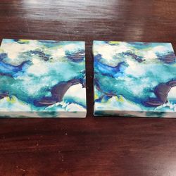 Matching 12"×12" Painted Canvases 