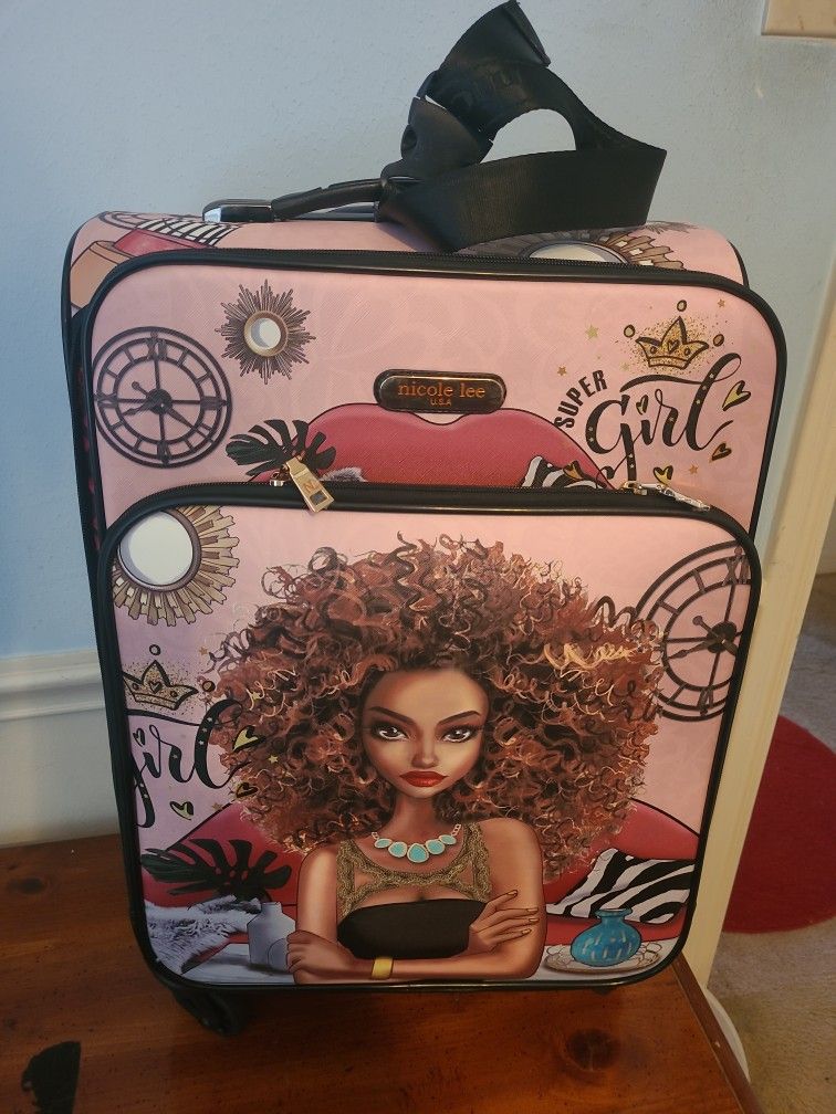 Pink Nicole Lee Super Girl Roll Luggage