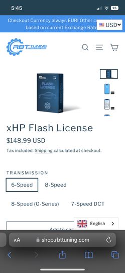 XHP Flash License - 6 speed automatic 