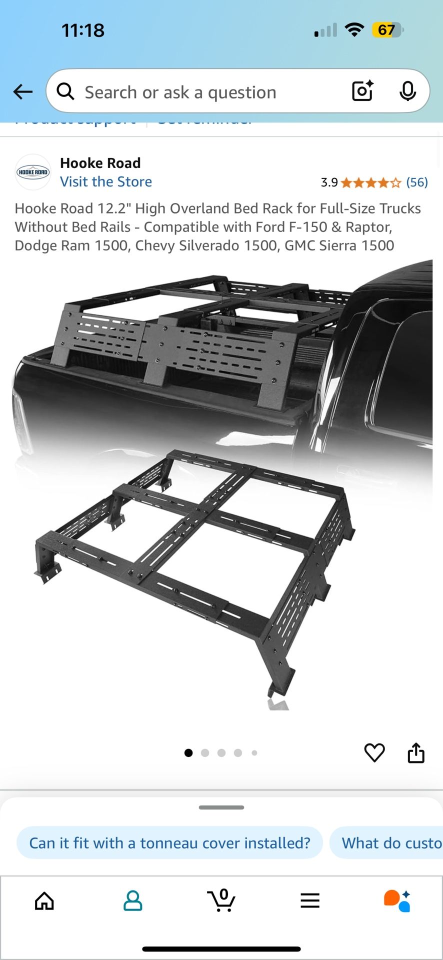 12.2 Inch Bed Rack. Ford F-150, Dodge 1500, Chevy 1500