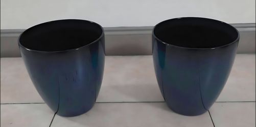 PAIR of 11" (Tall) Blue Resin Planters (2 for $35) @ Lasting Creations