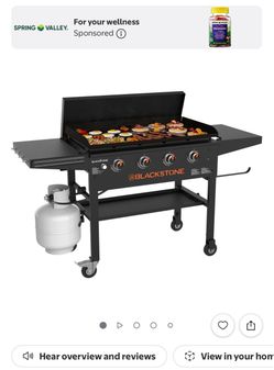 Blackstone Original Outdoor Griddle, 4-Burner 36 Inch Flat Top Grill with Hard Cover