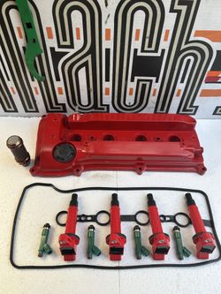 Valve Cover Red w/ Gasket, Ignition Coil, fuel Injectors for Scion tC xB 2.4L 2005-10