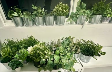 Bulk Set of 32  Assorted IKEA Fejka Artificial Plants and Pots