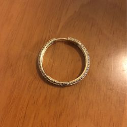 Simulated Blue Diamond Hoop Earrings