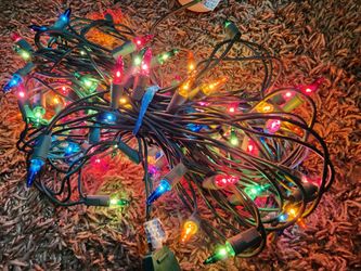 100-Led lights Multi-Color Blue Red Green Purple Orange Color Lights, Green Wire, Indoor/outdoor