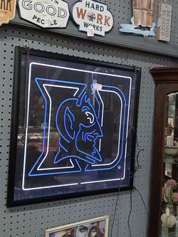 Duke light up sign duke electric duke college collectable blue devils police colors of