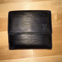 Louis Vuitton Black Epi leather elise compact wallet