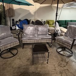 New 5 Pcs Outdoor Patio Swivel Patio set