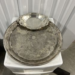 Silver Trays Platters Vintage