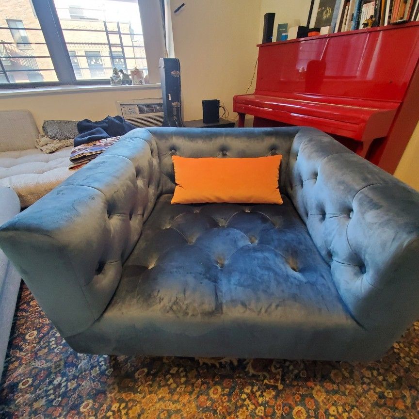 Custom Velvet Reading Chair