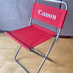 Vintage 80s Canon Camera Red Folding Collapsible Camp Novelty Chair - Like New!