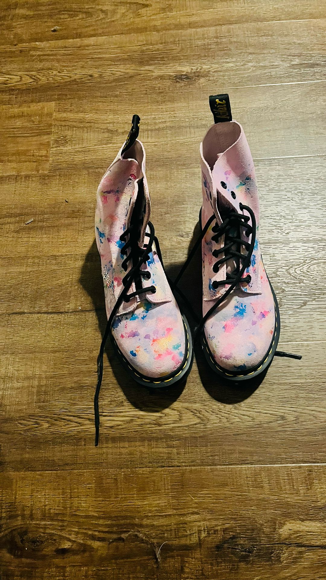 Doc Marten’s - Sheridan PINK Rainbow Suede Boots