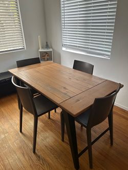 Wood Top Dining Table with 4 Chairs