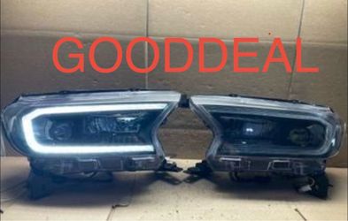 #OH135 2019-2023 Ford Ranger Full LED Black Headlight Pair /w Initiation And Sequential