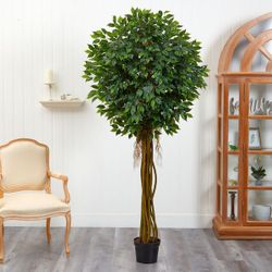 7.5ft nearly Natural Artificial ficus tree