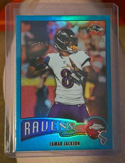 Lamar Jackson 189/199 Topps Chrome Card