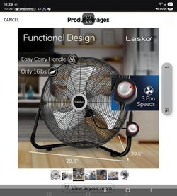 Lasko 20.5" Floor Fan 3 Speed